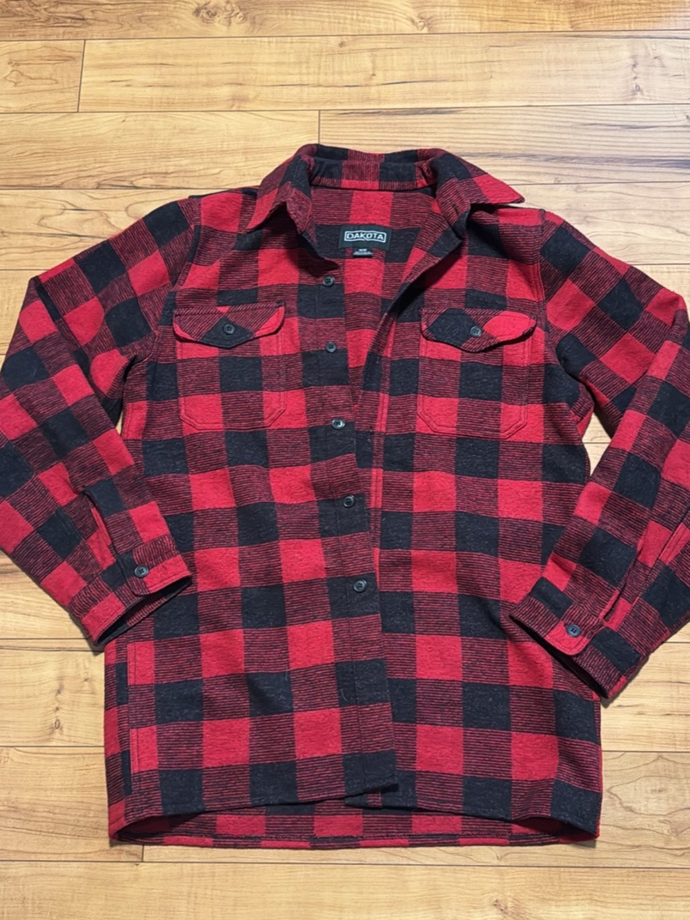 Men's Red & Black Buffalo Plaid Shirt Jacket